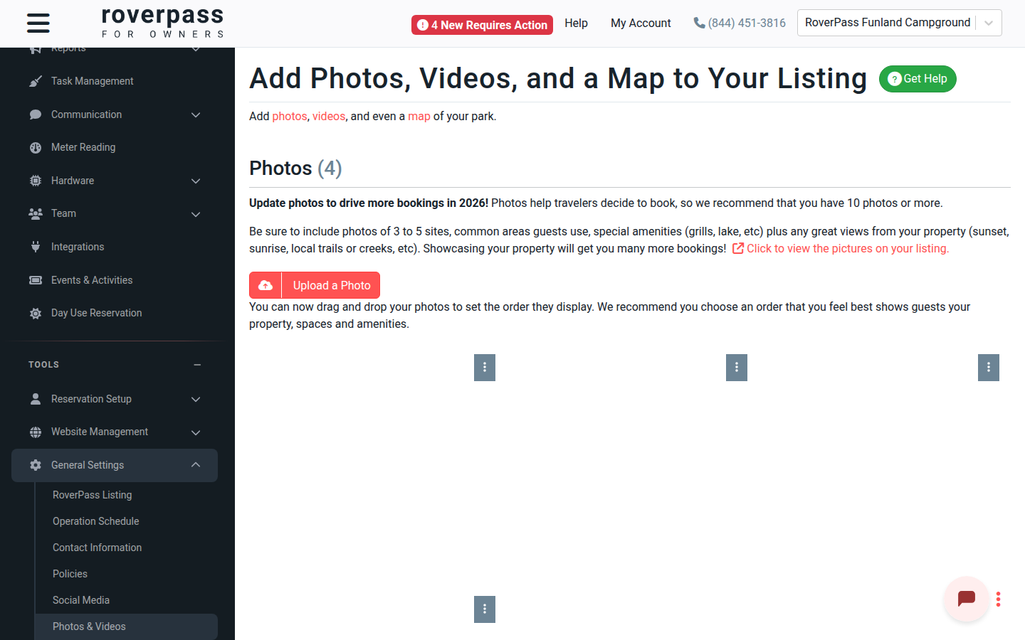 Sidebar with Photos & Videos highlighted